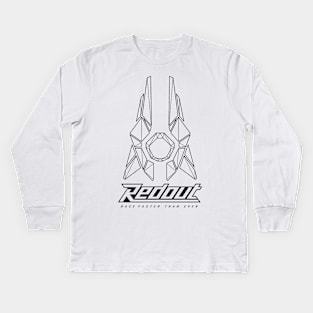 Redout - Wireframe Neptune Black Kids Long Sleeve T-Shirt